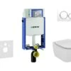 Geberit Kombifix - Inbouwreservoir Voor Hangend Toilet Met SIGMA20 Bedieningsknop, Wit/glanzend Chroom + Ideal Standard Tesi - Hangend Toilet En Wc-bril, Aquablade, SoftClose 110.302.00.5 NU4