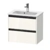 Duravit Ketho.2 - Wastafelonderkast 549x610x390 Mm, 2 Laden, Glanzend Wit K25255022220000