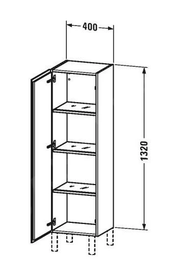 Duravit L-Cube - Hoge Badkamerkast 1320x400x363 Mm, Rechts, Glanzend Wit LC1178R2222 2 Duravit L-Cube - Hoge Badkamerkast 1320x400x363 Mm, Rechts, Glanzend Wit LC1178R2222 - Afbeelding 2