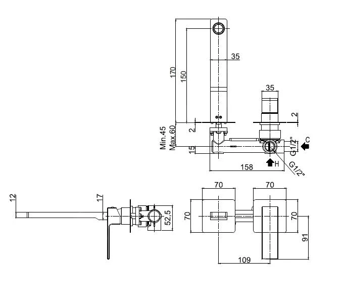 Paffoni Elle - 2-gats Inbouw Wastafelkraan Met Inbouwdeel, Chroom EL104CR70 2 Paffoni Elle - 2-gats Inbouw Wastafelkraan Met Inbouwdeel, Chroom EL104CR70 - Afbeelding 2