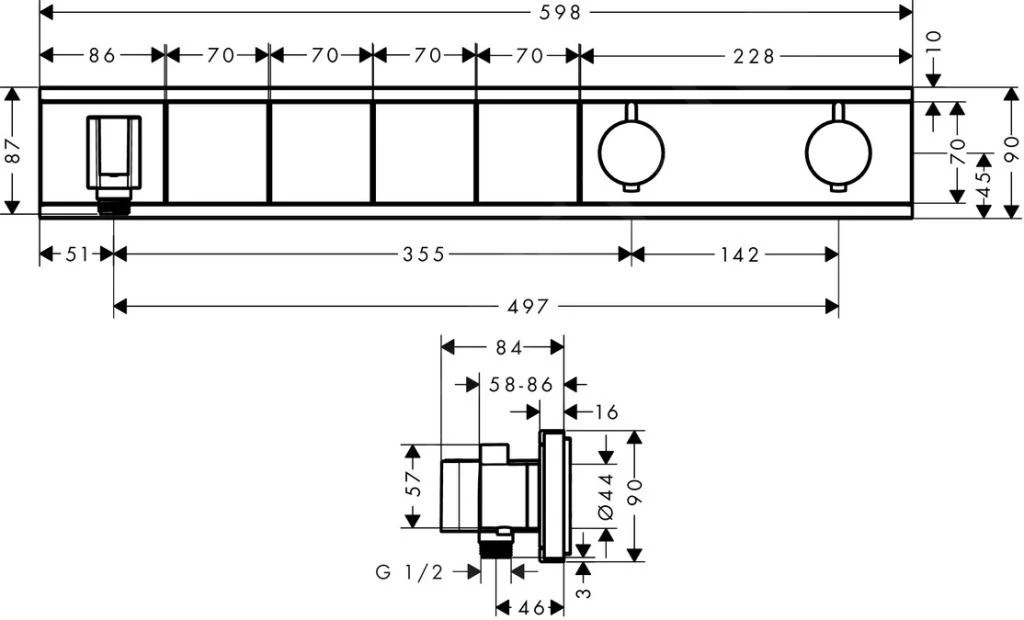Hansgrohe RainSelect - Afbouwdeel Voor Thermostatische Douchekraan Voor 4 Functies, Chroom 15357000 2 Hansgrohe RainSelect - Afbouwdeel Voor Thermostatische Douchekraan Voor 4 Functies, Chroom 15357000 - Afbeelding 2