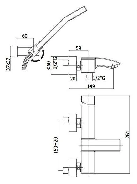 Paffoni Level - Badkraan Met Accessoires, Chroom LEA026CR 2 Paffoni Level - Badkraan Met Accessoires, Chroom LEA026CR - Afbeelding 2