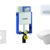 Geberit Kombifix - Toiletset Met Sigma50 Bedieningsplaat, Alpine Wit + Duravit D-Code Hangend Toilet En Wc Bril, Rimless, SoftClose 110.302.00.5 NH8