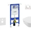 Geberit Duofix - Inbouwreservoir Voor Hangend Toilet Met SIGMA20 Bedieningsknop, Wit/glanzend Chroom + Villeroy Boch - Hangend Toilet En Wc-bril, DirectFlush, SoftClose, CeramicPlus 111.355.00.5 NB4