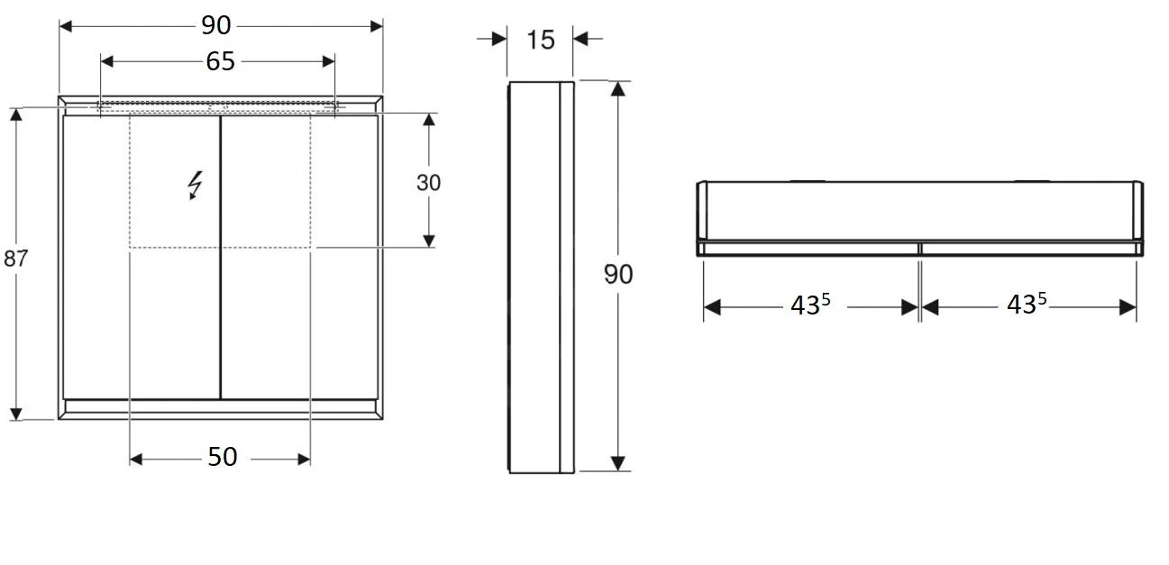Geberit ONE - Spiegelkast Met LED-verlichting, 900x900x150 Mm, 2 Deuren, Aluminium 505.813.00.1 2 Geberit ONE - Spiegelkast Met LED-verlichting, 900x900x150 Mm, 2 Deuren, Aluminium 505.813.00.1 - Afbeelding 2