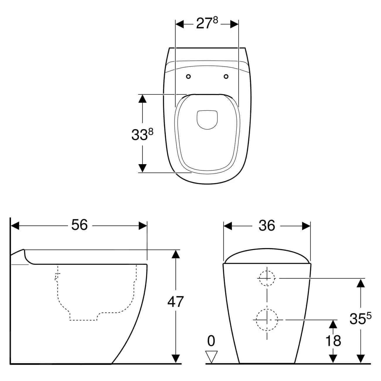 Geberit Citterio - Staande Closet, Rimfree, KeraTect, Wit 500.512.01.1 2 Geberit Citterio - Staande Closet, Rimfree, KeraTect, Wit 500.512.01.1 - Afbeelding 2