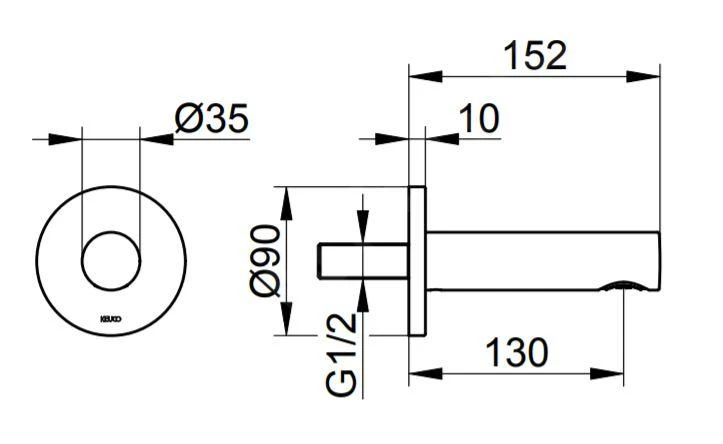 Keuco IXMO - Baduitloop, Aluminium 59545170001 2 Keuco IXMO - Baduitloop, Aluminium 59545170001 - Afbeelding 2