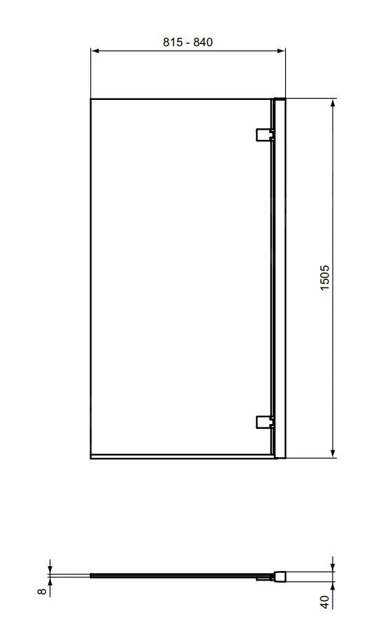 Ideal Standard I.Life - Badscherm 815 Mm, Rechts, Silver Bright/helder Glas T4884EO 2 Ideal Standard I.Life - Badscherm 815 Mm, Rechts, Silver Bright/helder Glas T4884EO - Afbeelding 2