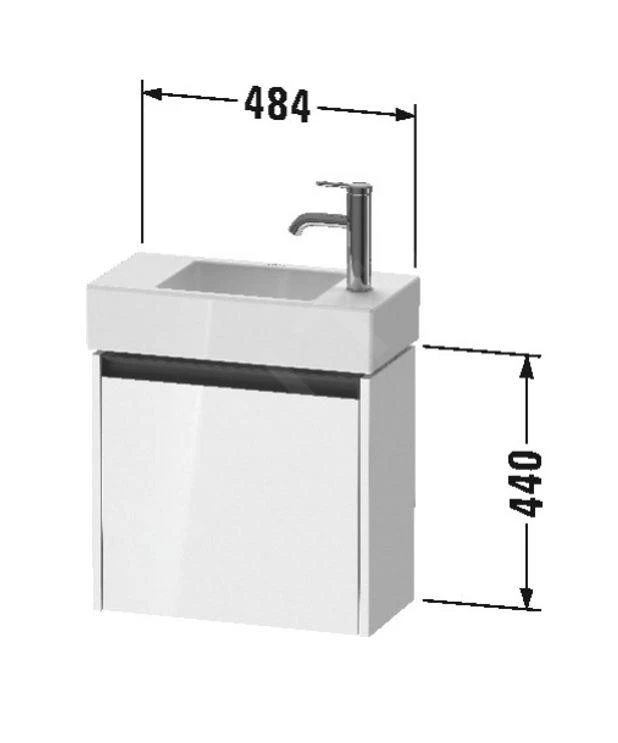 Duravit Ketho.2 - Wastafelkast 440x484x238 Mm, 1 Deur, Scharnieren Rechts, Grafiet Mat K25072R49490000 2 Duravit Ketho.2 - Wastafelkast 440x484x238 Mm, 1 Deur, Scharnieren Rechts, Grafiet Mat K25072R49490000 - Afbeelding 2
