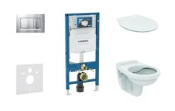 Geberit Duofix - Set Voorwandinstallatie, Closet Alpha Met WC-zitting, SIGMA30 Bedieningsknop, Mat Chroom/chroom 111.300.00.5 ND7