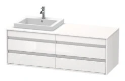 Duravit Ketho - Wastafelonderkast 496x1400x550 Mm, Links, 4 Laden, Glanzend Wit KT6757L2222
