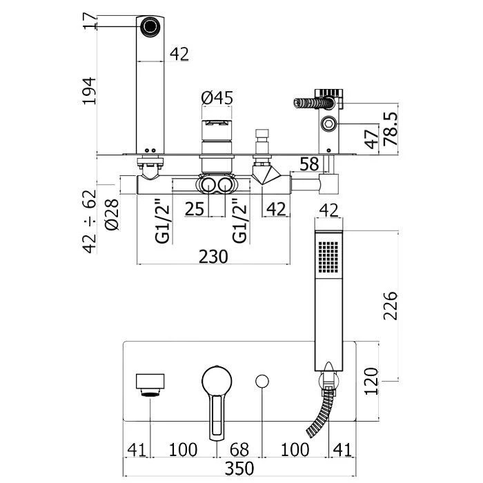 Paffoni West - Inbouw Badkraan Met Accessoires En Inbouwdeel, Chroom WS001CR 2 Paffoni West - Inbouw Badkraan Met Accessoires En Inbouwdeel, Chroom WS001CR - Afbeelding 2
