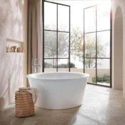 Duravit White Tulip - Vrijstaand Bad, Diameter 1400 Mm, ClickClack, Wit 700470000000000 -Badkamer Luxe 88784967fdbd44fe6ec7366c