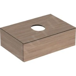 Geberit VariForm - Wastafelkast, 750x510x235 Mm, 1 Zásuvka, Stankafsluiter, Dub 501.163.00.1