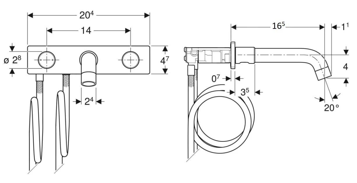 Geberit ONE - Inbouw Wastafelkraan, Chroom 116.462.21.1 2 Geberit ONE - Inbouw Wastafelkraan, Chroom 116.462.21.1 - Afbeelding 2