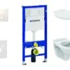 Geberit Duofix - Set Voorwandinstallatie, Closet Alpha Met WC-zitting, Bedieningsplaat Delta50, Alpine Wit 458.103.00.1 NR4