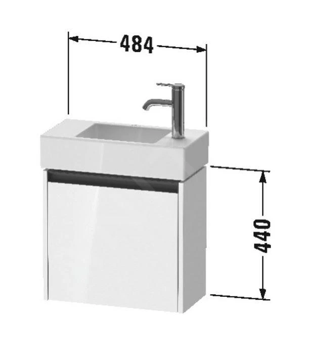 Duravit Ketho.2 - Wastafelkast 440x484x238 Mm, 1 Deur, Scharnieren Links, Grafiet Mat K25072L49490000 2 Duravit Ketho.2 - Wastafelkast 440x484x238 Mm, 1 Deur, Scharnieren Links, Grafiet Mat K25072L49490000 - Afbeelding 2