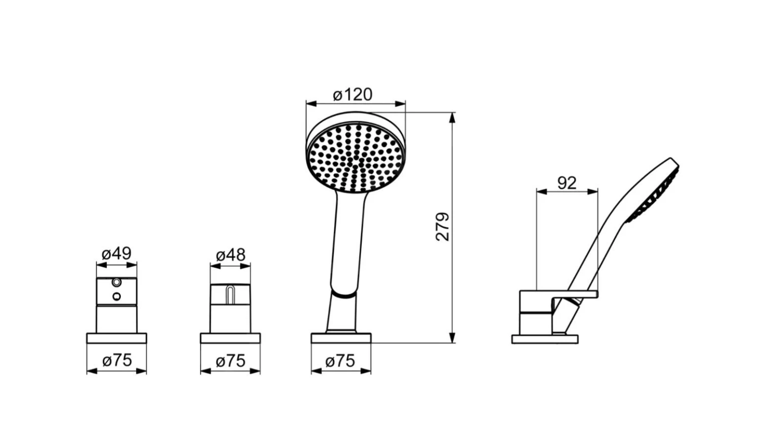 Hansa Vantis Style - Badrandmengkraan, 3-gats Installatie, Chroom 54709007 2 Hansa Vantis Style - Badrandmengkraan, 3-gats Installatie, Chroom 54709007 - Afbeelding 2