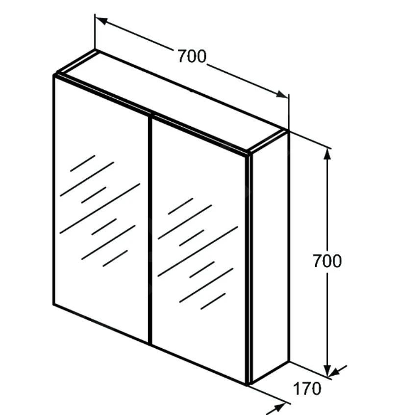 Ideal Standard Mirror&Light - Spiegelkast 700x700 Mm, Aluminium T3590AL 2 Ideal Standard Mirror&Light - Spiegelkast 700x700 Mm, Aluminium T3590AL - Afbeelding 2