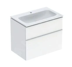 Geberit ICon - Wastafelkast Met Wastafel, 75x48x63 Cm, 2 Laden, Glanzend Wit 502.336.01.1
