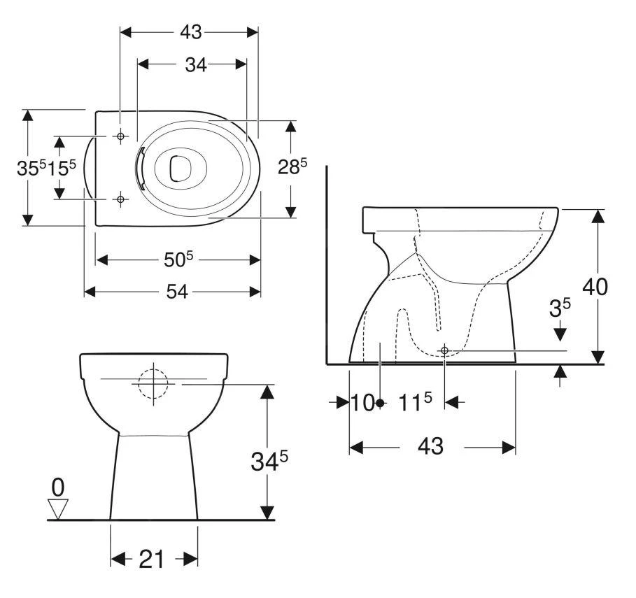Geberit Selnova - Duoblok Pot, Rimfree, Wit 500.399.01.1 2 Geberit Selnova - Duoblok Pot, Rimfree, Wit 500.399.01.1 - Afbeelding 2