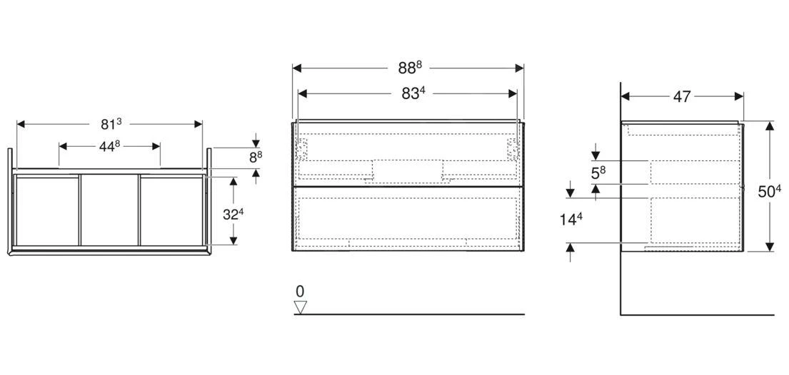 Geberit ONE - Wastafelonderkast, 89x50x47 Cm, 2 Laden, Lava 505.263.00.3 2 Geberit ONE - Wastafelonderkast, 89x50x47 Cm, 2 Laden, Lava 505.263.00.3 - Afbeelding 2