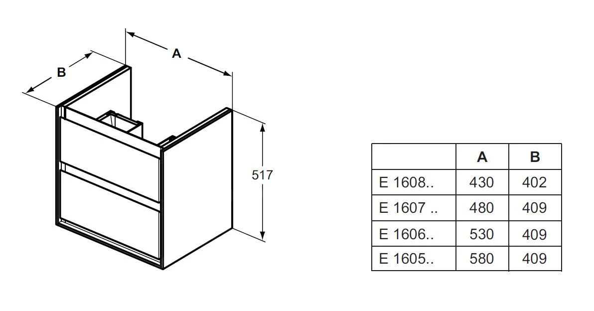 Ideal Standard Connect Air - Wastafelonderkast 430x402x517 Mm, Licht Hout/mat Lichtbruin Gelakt E1608UK 2 Ideal Standard Connect Air - Wastafelonderkast 430x402x517 Mm, Licht Hout/mat Lichtbruin Gelakt E1608UK - Afbeelding 2
