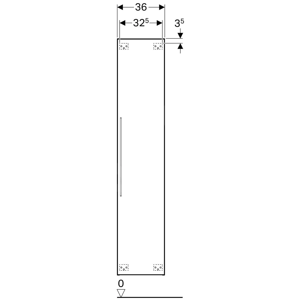 Geberit ICon - Hoge Kast, 360x1800x309 Mm, Platina Hoogglans 840002000 2 Geberit ICon - Hoge Kast, 360x1800x309 Mm, Platina Hoogglans 840002000 - Afbeelding 2