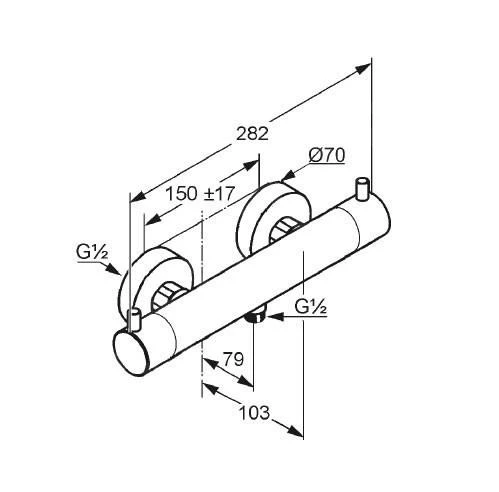 Kludi Bozz - Thermostaat Douchekraan, Mat Zwart 352033938 2 Kludi Bozz - Thermostaat Douchekraan, Mat Zwart 352033938 - Afbeelding 2