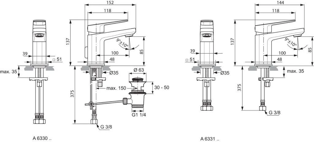 Ideal Standard Tonic II - Wastafelkraan Piccolo Met Afvoergarnituur, Chroom A6330AA 2 Ideal Standard Tonic II - Wastafelkraan Piccolo Met Afvoergarnituur, Chroom A6330AA - Afbeelding 2