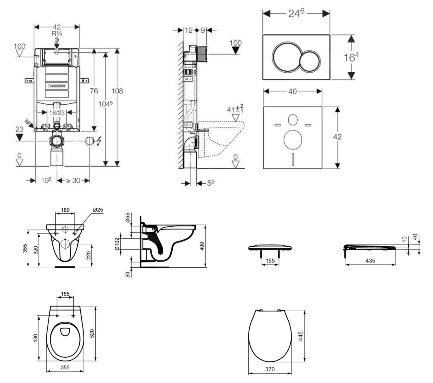 Geberit Kombifix - Set Voorwandinstallatie, Closet Alpha Met WC-zitting, SIGMA01 Bedieningsknop, Alpine Wit 110.302.00.5 NR1 2 Geberit Kombifix - Set Voorwandinstallatie, Closet Alpha Met WC-zitting, SIGMA01 Bedieningsknop, Alpine Wit 110.302.00.5 NR1 - Afbeelding 2