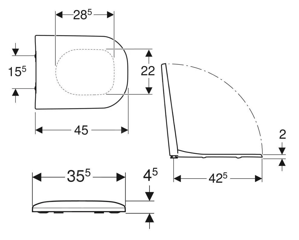 Geberit Smyle - Wc Bril, Softclose, Wit 500.233.01.1 2 Geberit Smyle - Wc Bril, Softclose, Wit 500.233.01.1 - Afbeelding 2