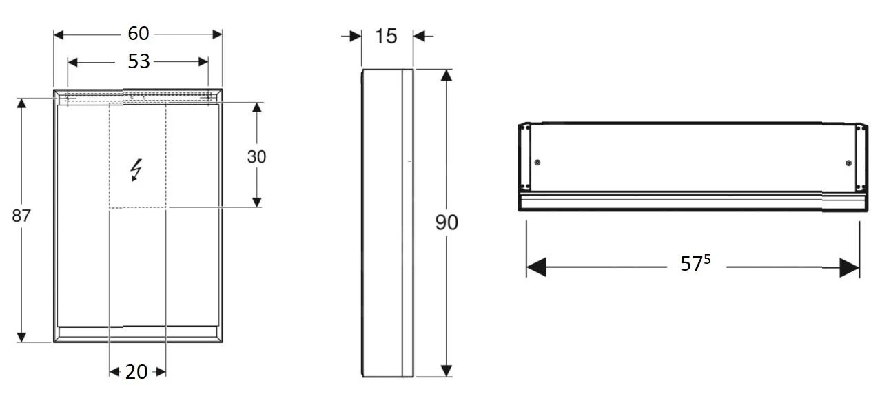 Geberit ONE - Spiegelkast Met LED-verlichting, 600x900x150 Mm, Scharnieren Rechts, Aluminium 505.811.00.1 2 Geberit ONE - Spiegelkast Met LED-verlichting, 600x900x150 Mm, Scharnieren Rechts, Aluminium 505.811.00.1 - Afbeelding 2