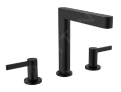 Hansgrohe Finoris - Wastafelkraan 160, 3-gats, Incl. Push-Open Afvoer, EcoSmart, Mat Zwart 76034670