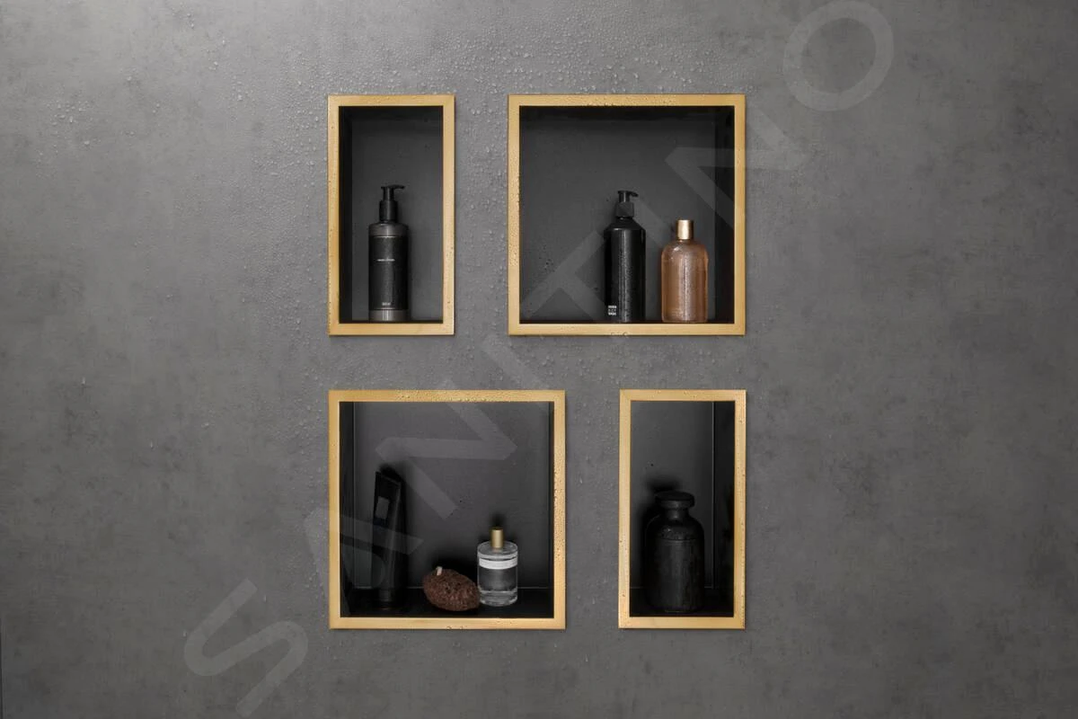 Hansgrohe XtraStoris Individual - Inbouwnis Met Designlijst, 300x150x100 Mm, Mat Zwart/gepolijst Goud 56095990 4 Hansgrohe XtraStoris Individual - Inbouwnis Met Designlijst, 300x150x100 Mm, Mat Zwart/gepolijst Goud 56095990 - Afbeelding 4