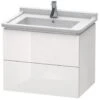 Duravit L-Cube - Wastafelonderkast 558x670x469 Mm, 2 Laden, Glanzend Wit LC626402222