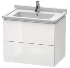 Duravit L-Cube - Wastafelonderkast 558x670x469 Mm, 2 Laden, Glanzend Wit LC626402222