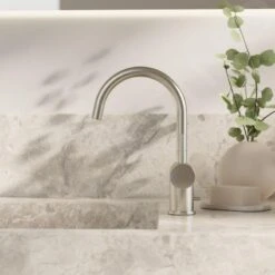 Steinberg 100 - Wastafelkraan Met Waste, Geborsteld Nikkel 100 1500 BN -Badkamer Luxe 8f30ab15f4f15a96b23f44fc