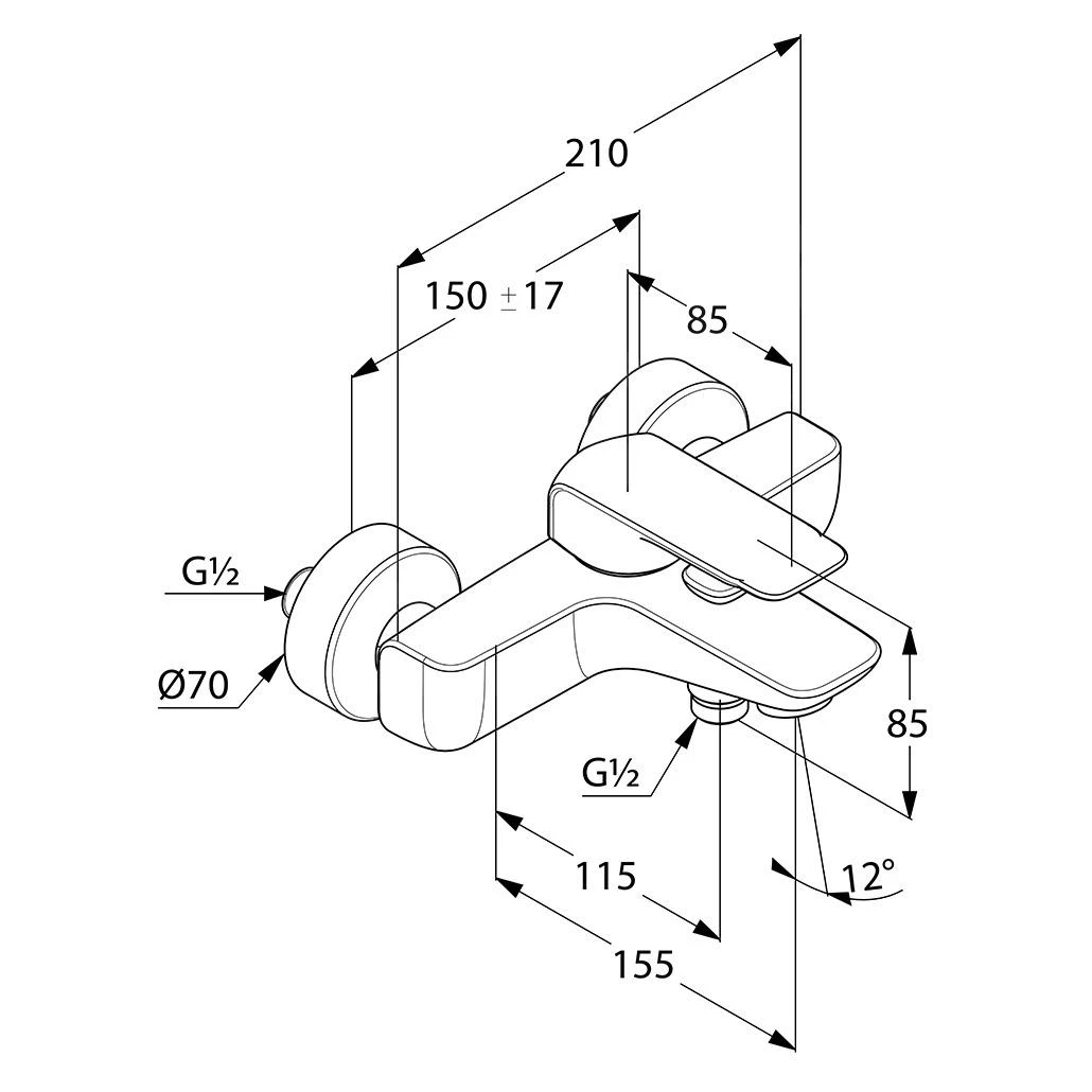 Kludi Ameo - Badkraan, Chroom 414450575 2 Kludi Ameo - Badkraan, Chroom 414450575 - Afbeelding 2