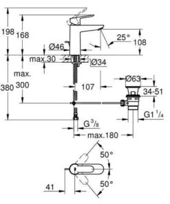 Grohe BauEdge - Wastafelkraan Met Waste, M-size, Chroom 23758000 -Badkamer Luxe 903eacc04a77ff2a5510ab36