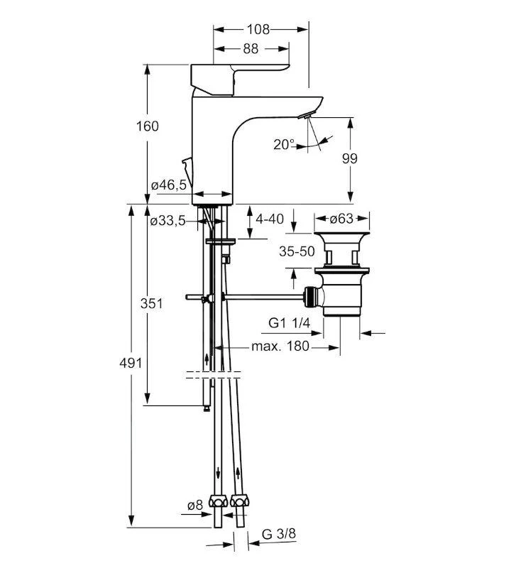 Hansa Ligna - Eengreeps Wastafelkraan, Chroom 06131103 2 Hansa Ligna - Eengreeps Wastafelkraan, Chroom 06131103 - Afbeelding 2