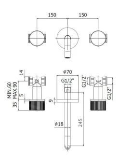 Paffoni Jo - Inbouw Wastafelkraan Incl. Inbouwdeel, 3-gats, Chroom JO008CR -Badkamer Luxe 9072d950f47119a7bb7bbf86