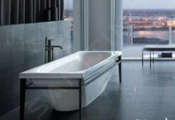 Duravit Xviu - Vrijstaand Bad, 1800x800 Mm, Met Metalen Onderstel, Wit/mat Zwart 700443000B20000 -Badkamer Luxe 90aea03b5bd18c8c841c4999