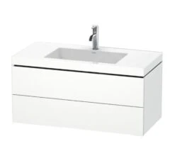 Duravit L-Cube - Wastafelonderkast Met Wastafel 500x1000x480 Mm, 2 Laden, Wit Mat LC6928O1818