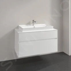Villeroy & Boch Collaro - Wastafelonderkast, 1000x548x500 Mm, 2 Laden, Glossy White C02000DH -Badkamer Luxe 913b076f71e45f036419006e