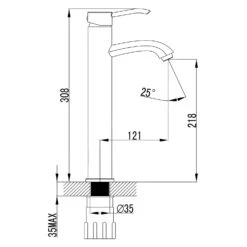 Sapho Luka - Hoge Wastafelkraan, Chroom LK06 -Badkamer Luxe 91b82b8c121c9d9b64be6fb1