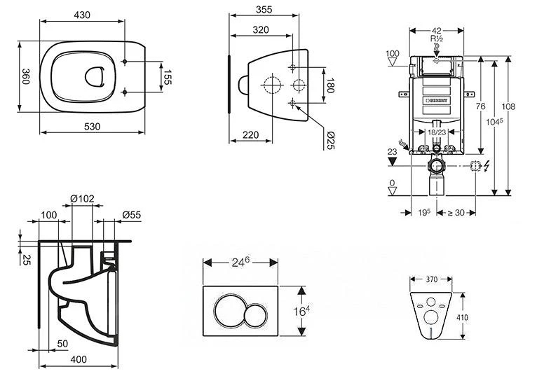 Geberit Kombifix - Set Voorwandinstallatie, Toilet En Zitting Ideal Standard Tesi, Bedieningsplaat Sigma01, Mat Chroom 110.302.00.5 NF3 2 Geberit Kombifix - Set Voorwandinstallatie, Toilet En Zitting Ideal Standard Tesi, Bedieningsplaat Sigma01, Mat Chroom 110.302.00.5 NF3 - Afbeelding 2