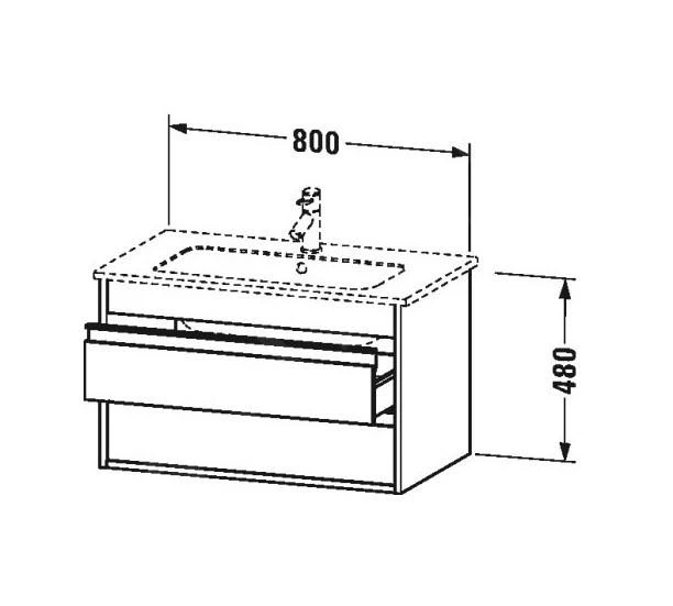 Duravit Ketho - Wastafelonderkast 480x800x475 Mm, 2 Lades, Glanzend Wit KT642902222 2 Duravit Ketho - Wastafelonderkast 480x800x475 Mm, 2 Lades, Glanzend Wit KT642902222 - Afbeelding 2
