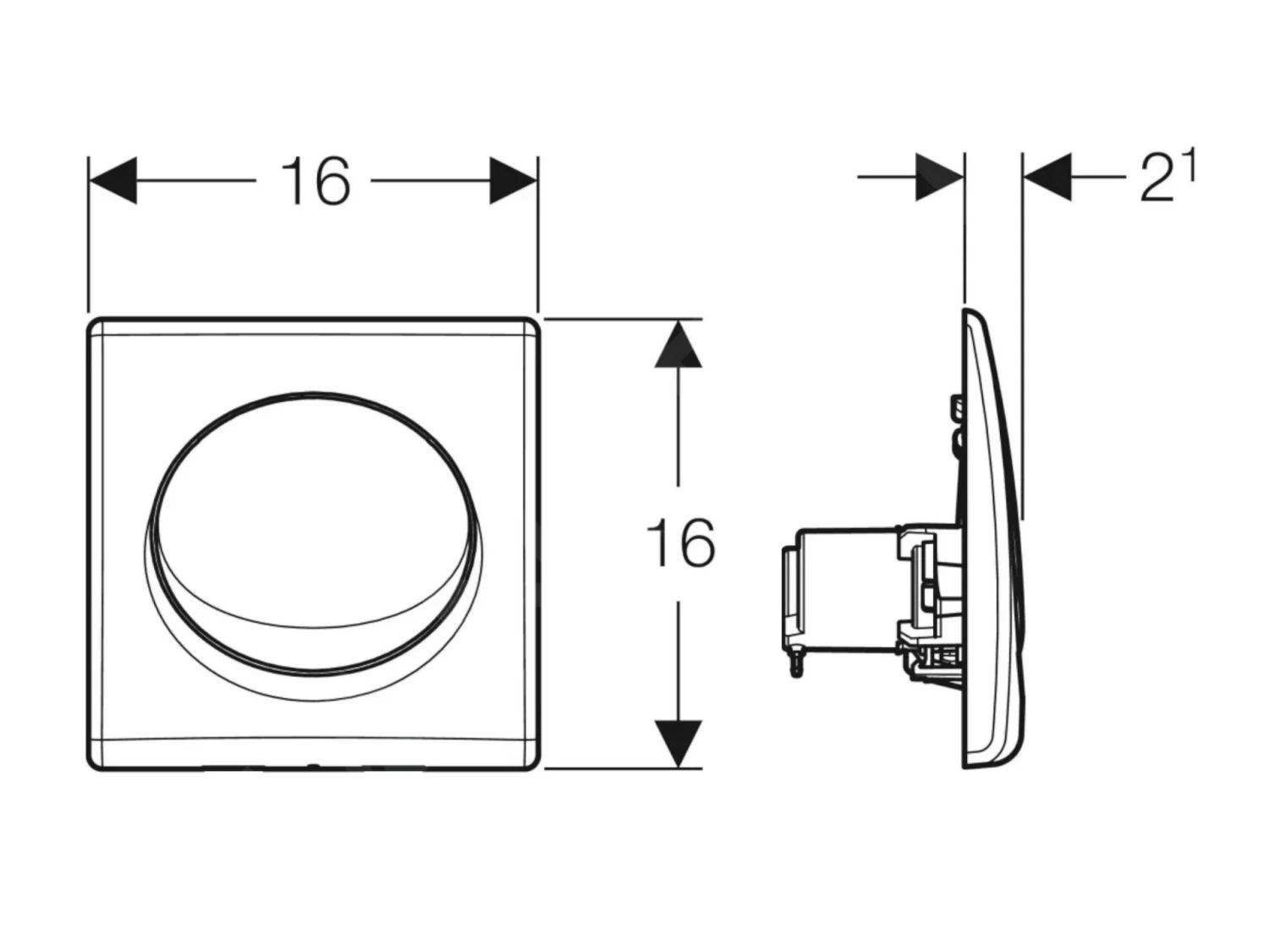 Geberit Spoelsystemen - Urinoir Bedieningsplaat, Mat Chroom 115.820.46.5 2 Geberit Spoelsystemen - Urinoir Bedieningsplaat, Mat Chroom 115.820.46.5 - Afbeelding 2
