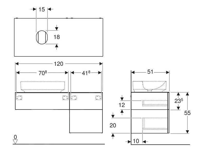 Geberit VariForm - Wastafelkast, 1200x510x550 Mm, 3 Laden En Stankafsluiter, Eik 501.187.00.1 2 Geberit VariForm - Wastafelkast, 1200x510x550 Mm, 3 Laden En Stankafsluiter, Eik 501.187.00.1 - Afbeelding 2